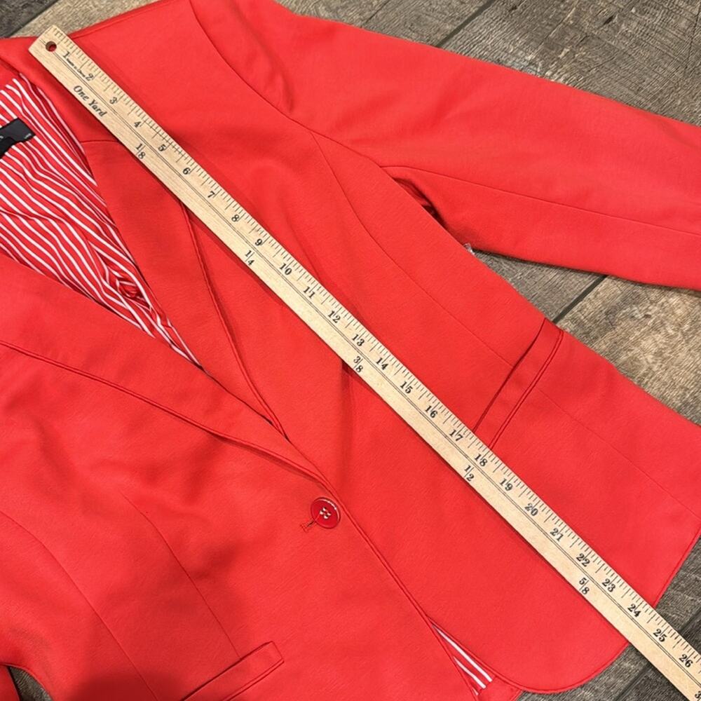 NWT The Limited Coral Red On Button Notch Collar Blazer Size L - Picture 3 of 9